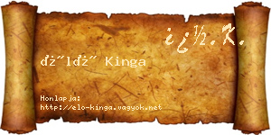 Élő Kinga névjegykártya