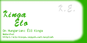 kinga elo business card
